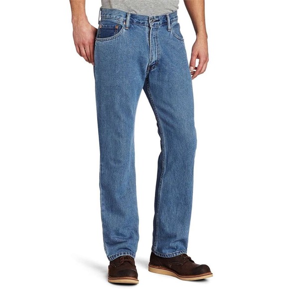 Levi's Men's 505 Regular Fit Straight Leg Jeans - Light Stonewash 40 x 30 - Picture 1 of 7